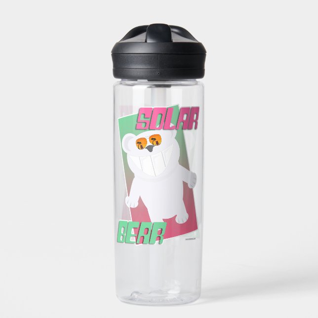 Solar Bear Funny Polar Beach Art Toon Character Water Bottle (Front)