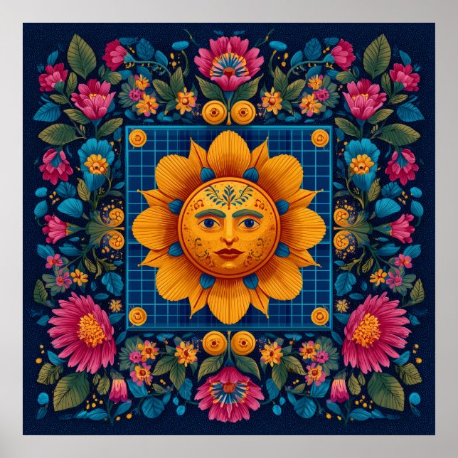 Solar Bloom - Folk Art Solarpunk Poster (Front)