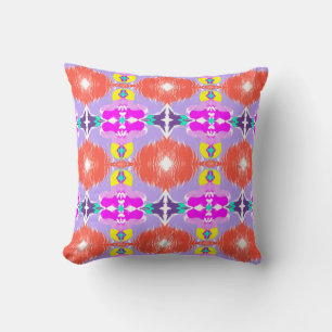 Solar Bloom Kaleidoscope Throw Pillow