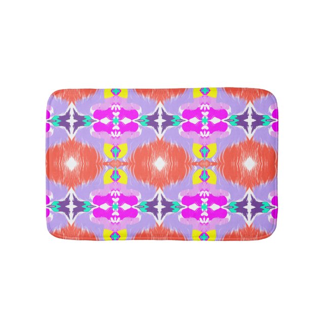 Solar Bloom Kaleidoscope Throw Pillow Bath Mat (Front)