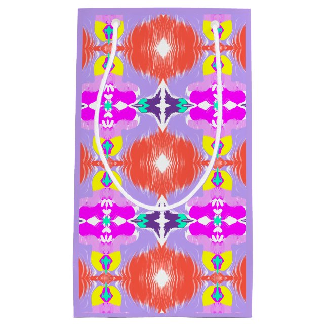 Solar Bloom Kaleidoscope Throw Pillow Small Gift Bag (Front)