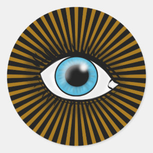Solar Blue Eye Classic Round Sticker