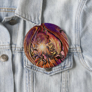 Solar Burst Hawk  10 Cm Round Badge