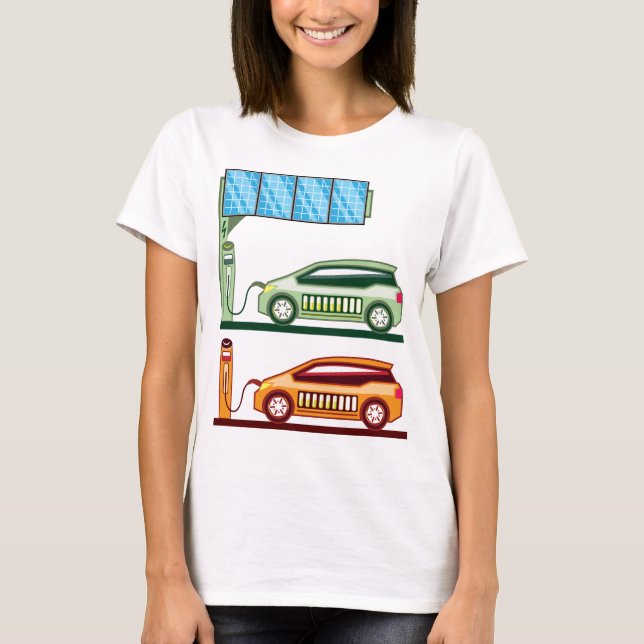 Solar Charging Station Electric Vehicle T-Shirt (Front)