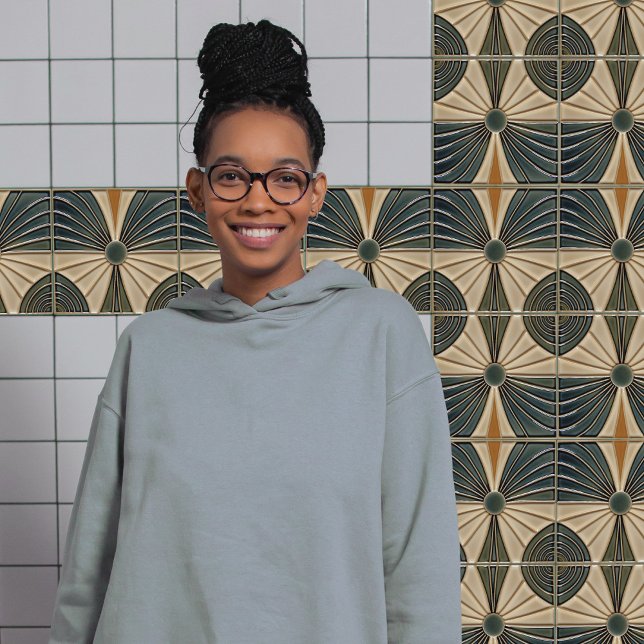 Solar Circles Mid-Century Symmetry Art Deco Ceramic Tile (Creator Uploaded)