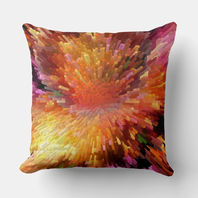 Solar Cube Blast Throw Pillow (Front)