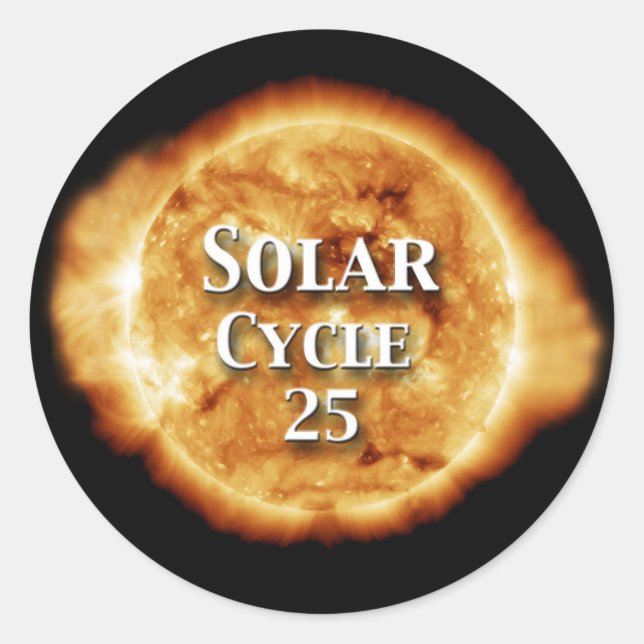 Solar Cycle 25 Active Sun Classic Round Sticker (Front)