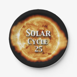 Solar Cycle 25 Active Sun Paper Plate