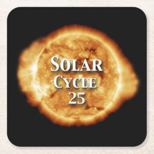 Solar Cycle 25 Active Sun Square Paper Coaster