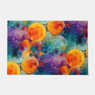 Solar Drift Vibrant Fractal Art Abstract Pattern Doormat