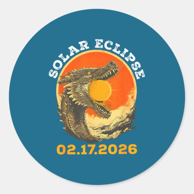 Solar Eclipse 02 17 26 Classic Round Sticker (Front)