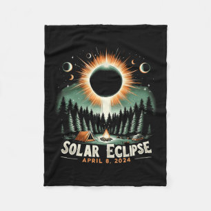 Solar Eclipse 04.08.2024 American Solar Eclipse Fleece Blanket