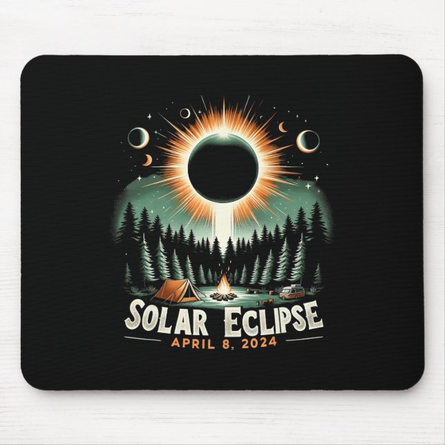 Solar Eclipse 04.08.2024 American Solar Eclipse  Mouse Pad (Front)