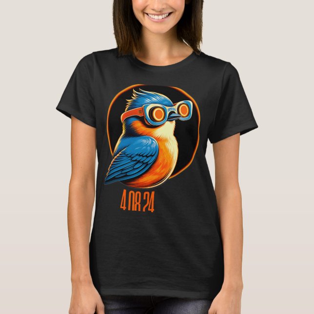 Solar Eclipse 04 08 2024 Eastern Bluebird Eclipse  T-Shirt (Front)