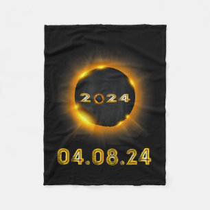 Solar Eclipse 04 08 24 Illustration Fleece Blanket