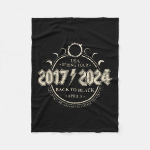 Solar Eclipse 20172024 Back To Black Usa Spring To Fleece Blanket
