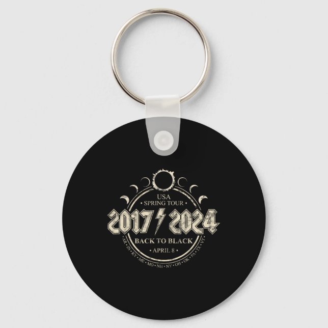 Solar Eclipse 20172024 Back To Black Usa Spring To Key Ring (Front)
