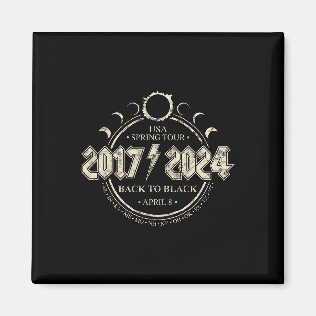 Solar Eclipse 20172024 Back To Black Usa Spring To Magnet (Front)