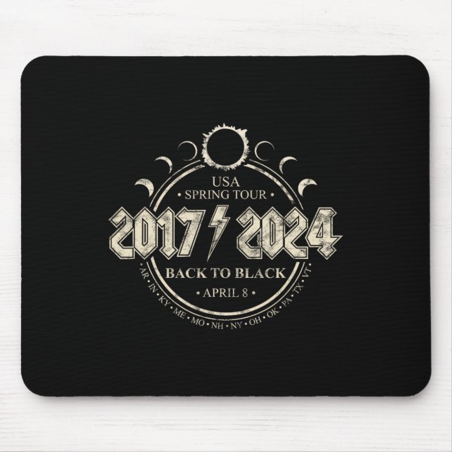 Solar Eclipse 20172024 Back To Black Usa Spring To Mouse Pad (Front)