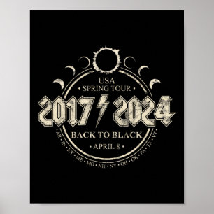 Solar Eclipse 20172024 Back To Black Usa Spring To Poster