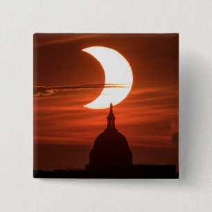 Solar Eclipse 2021 15 Cm Square Badge