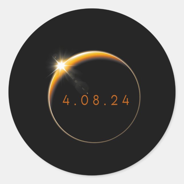 Solar Eclipse 2024 040824 Eclipse  Classic Round Sticker (Front)
