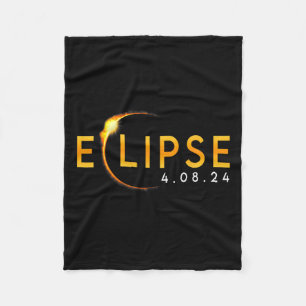 Solar Eclipse 2024 040824 Eclipse Mens Fleece Blanket