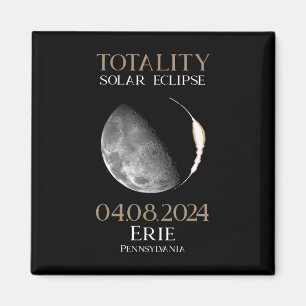 Solar Eclipse 2024 04.08.24 Erie Pennsylvania Magnet