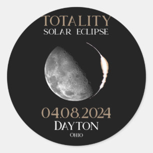 Solar Eclipse 2024 04 Dayton Ohio Classic Round Sticker