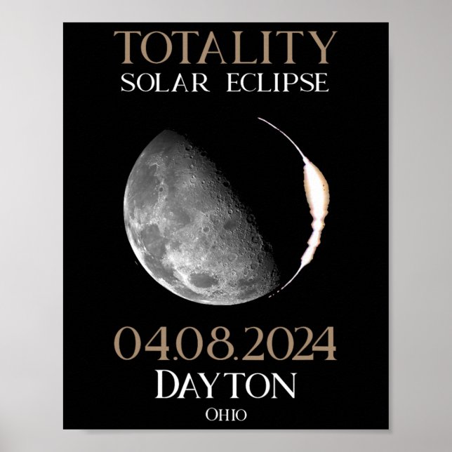 Solar Eclipse 2024 04 Dayton Ohio  Poster (Front)