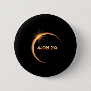 Solar Eclipse 2024 America Totality 04 08 24 Sprin 6 Cm Round Badge