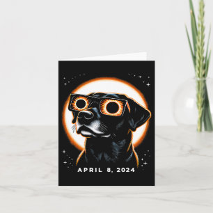 Solar Eclipse 2024 April 8 Dog Solar Eclipse Glass Card