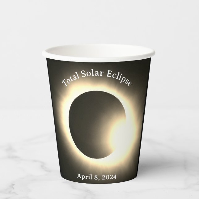 Solar eclipse 2024, April 8th Paper Cups (Front)