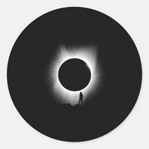 Solar Eclipse 2024 Art Solar Eclipse Art Classic Round Sticker