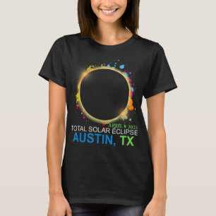 Solar Eclipse 2024 Austin Texas Colourful Totality T-Shirt