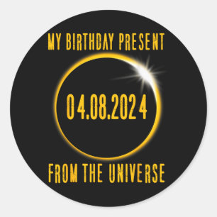 Solar Eclipse 2024 Birthday Present 4824 Totality Classic Round Sticker