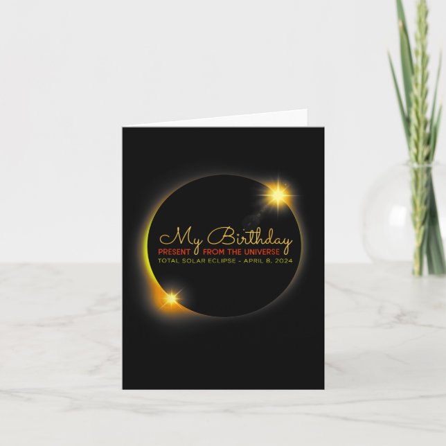Solar Eclipse 2024 Birthday Present 4.8.24 Totalit Card (Front)