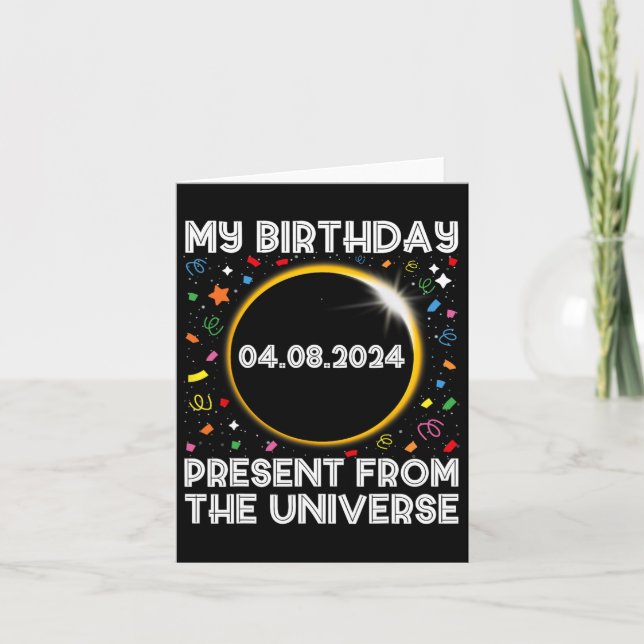 Solar Eclipse 2024 Birthday Present 4.8.24 Totalit Card (Front)