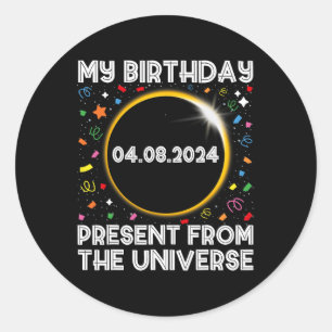 Solar Eclipse 2024 Birthday Present 4.8.24 Totalit Classic Round Sticker