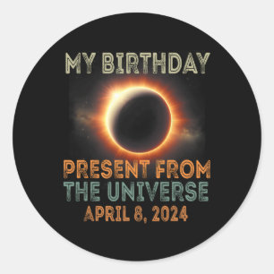 Solar Eclipse 2024 Birthday Present 4.8.24 Totalit Classic Round Sticker