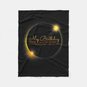 Solar Eclipse 2024 Birthday Present 4.8.24 Totalit Fleece Blanket