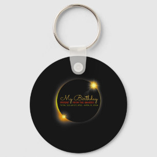 Solar Eclipse 2024 Birthday Present 4.8.24 Totalit Key Ring