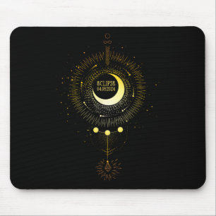 Solar Eclipse 2024 Boho Sun Moon Path Total Lunar Mouse Pad