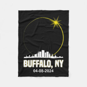 Solar Eclipse 2024 Buffalo Skyline Total Solar Ecl Fleece Blanket