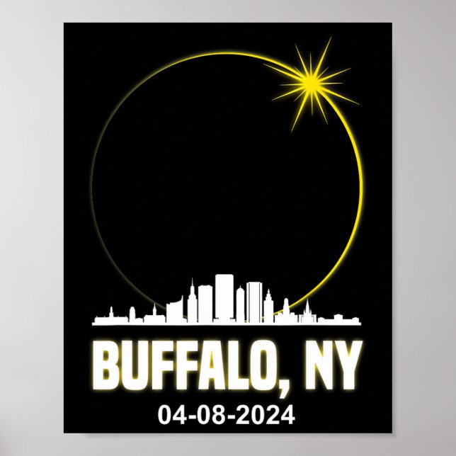 Solar Eclipse 2024 Buffalo Skyline Total Solar Ecl Poster (Front)
