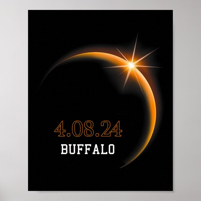 Solar Eclipse 2024 Buffalo Totality Spring 4.08.24 Poster (Front)