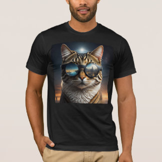 Solar Eclipse,2024 Cat Wearing Solar Eclips Glasse T-Shirt