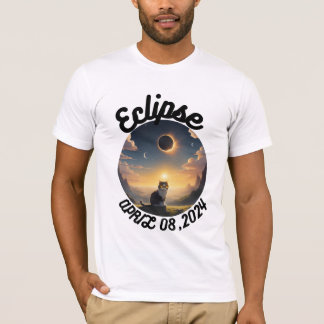Solar Eclipse,2024 Cat Wearing Solar Eclips Glasse T-Shirt