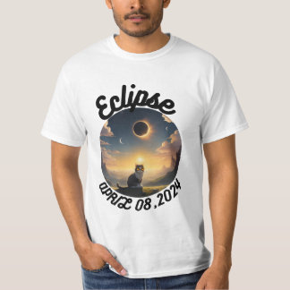 Solar Eclipse,2024 Cat Wearing Solar Eclips Glasse T-Shirt
