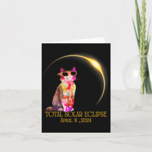 Solar Eclipse 2024 Cat Wearing Solar Eclipse Glass Card